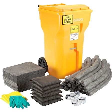 Global Industrial Universal Wheeled Spill Kit, 65 Gallon 670676